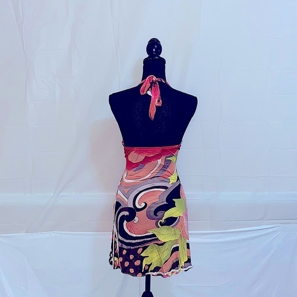 Sky 100% Silk Halter Top Cocktail Dress Size S - Picture 4 of 6